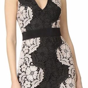 Alice and Olivia Elegant Black and Cream Lace Dress